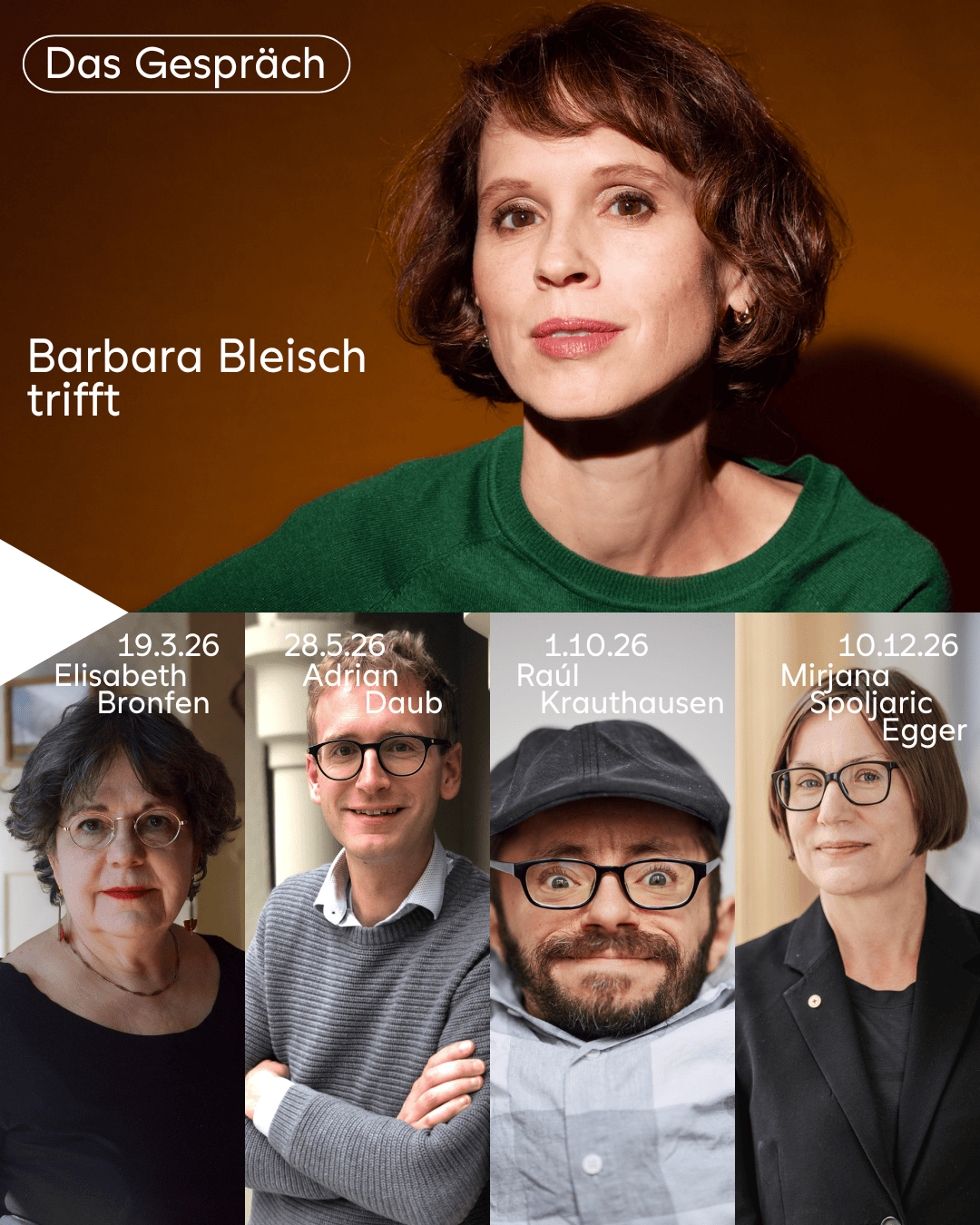 Barbara Bleisch im Gespräch mit Gästen, Diskussion, Interview, Gesprächspartner.